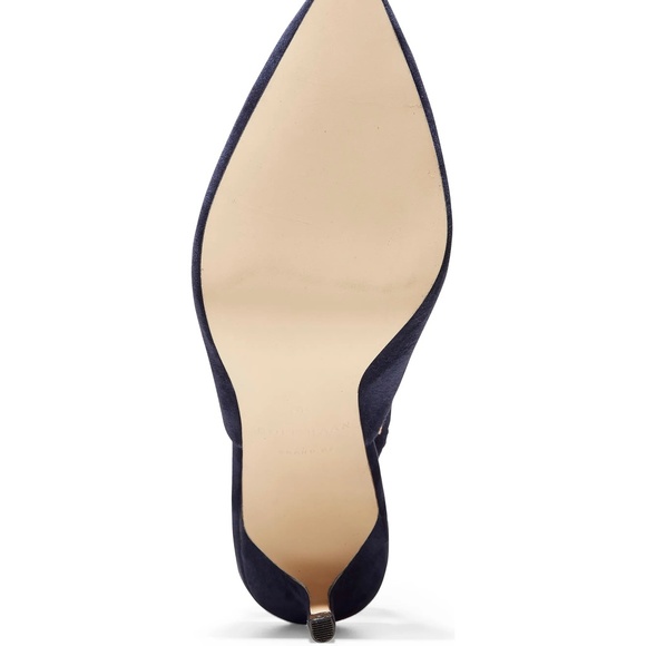 Cole Haan Liesel Navy Blue Suede Mules Heels Pumps - Picture 7 of 11